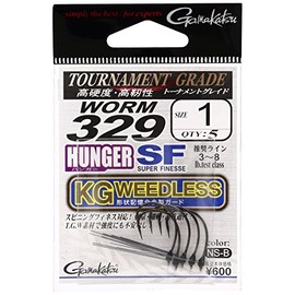 Gamakatsu worm hook worm 329 hanger SF KG weeddress No. 10 5pcs NS Black 68148