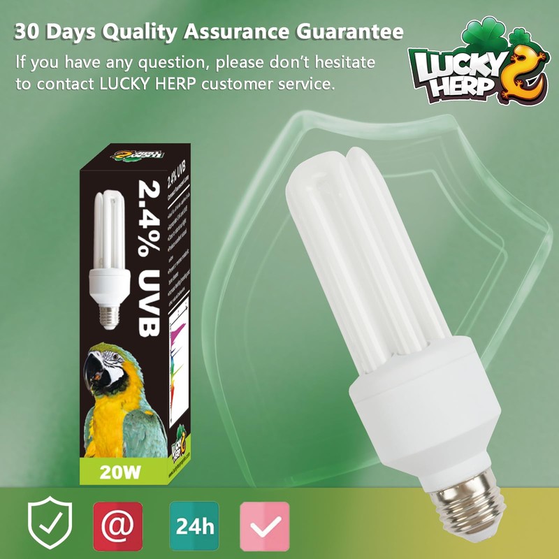 LUCKY HERP UVA UVB Light Bulb for Birds 2.4 UVB