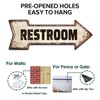 Restroom Rustic Right Arrow Tin Sign, Home Accent Toilet Sign,