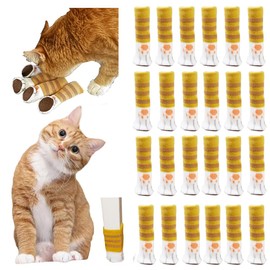 24 PCS Cat Paw Chair Socks, 4 in Height Cute Chair Leg Floor Protectors for Hardwood Floors, Knitted Non-Slip Furniture Socks, Felt Pads Furniture Feet, Fit Square Round Furniture Leg, Reduce Noise