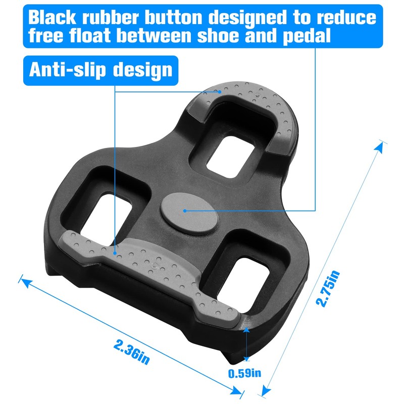 Grip Bicycle Cleats Compatible with Look KEO Pedals, Non-Slip TPU