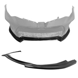 IKON MOTORSPORTS Front Bumper Lip, Compatible with 2017-2019 Toyota Corolla SE XSE Sedan, GT Style Unpainted Black PU Polyurethane Air Dam Chin Spoiler Protector Splitter
