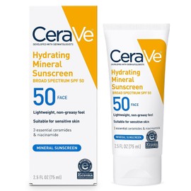 Cerave Sunscreen Face Spf Ounce Hydrating 100 Mineral Fragrance Free