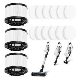 LVAC-200 Filter Replacement for LEVOIT LVAC-200 Cordless Stick Vacuum Cleaner, 3 Post-Motor + 6 Pre-Motor Filters, Replace Part # LSV-V201-WUS