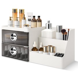 Organizador de maquillaje con cajones transparentes, organizadores de plástico para el cuidado de la piel para cambiador, organizador de maquillaje de gran capacidad para cosméticos, cuidado de la