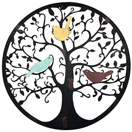 Remenna Metal Wall Art-Tree of Life Wall Decor 23inch Family Tree Metal Wall Hanging Bedroom Living Room Decor Outdoor Decoration (Tree of Life)