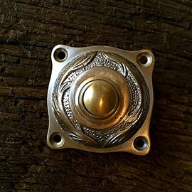 Antikas - Door Bell with Art Nouveau Motif - Bell to Historic Door Brass Door Clamp