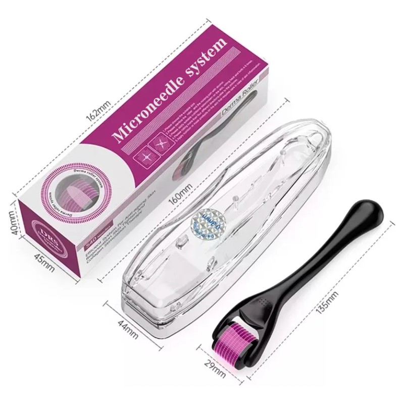 Dermaroller Facial Barba 0.5 Mm Titanio + Serum Barba