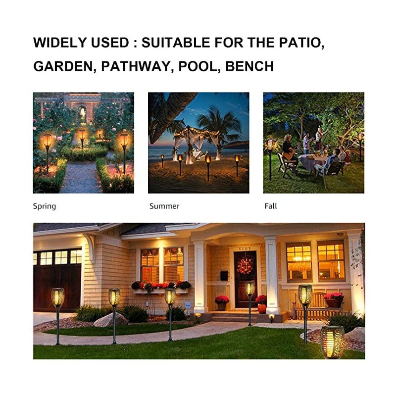 Solar Torch Light with Flickering Flame, 6 Pack Torches Solar