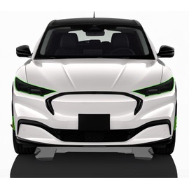 iwannachange Precut Headlight Fog Light Tint Fit for Ford Mustang Mach-E 2021 2022 2023 Vinyl Overlay Kit Complete with Gloss Dark Smoke Wrap Cover Vinyl Decals Film Accessories (Headlight)