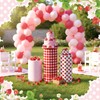SmoothNovelty 3 Pcs Strawberry Cylinder Pedestal Stand Covers Spandex Plinth