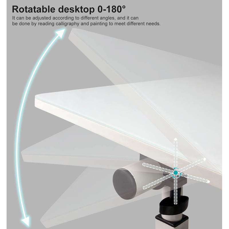 KOUPA Adjustable Height Standing Desk, Writable Tempered Glass Desktop with