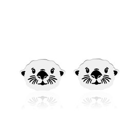 Lywjyb Birdgot Otter Stud Earrings Cute Animal Earrings Otter Lover Jewelry Gift for Best Friend Girlfriend (Otter Stud er CA)
