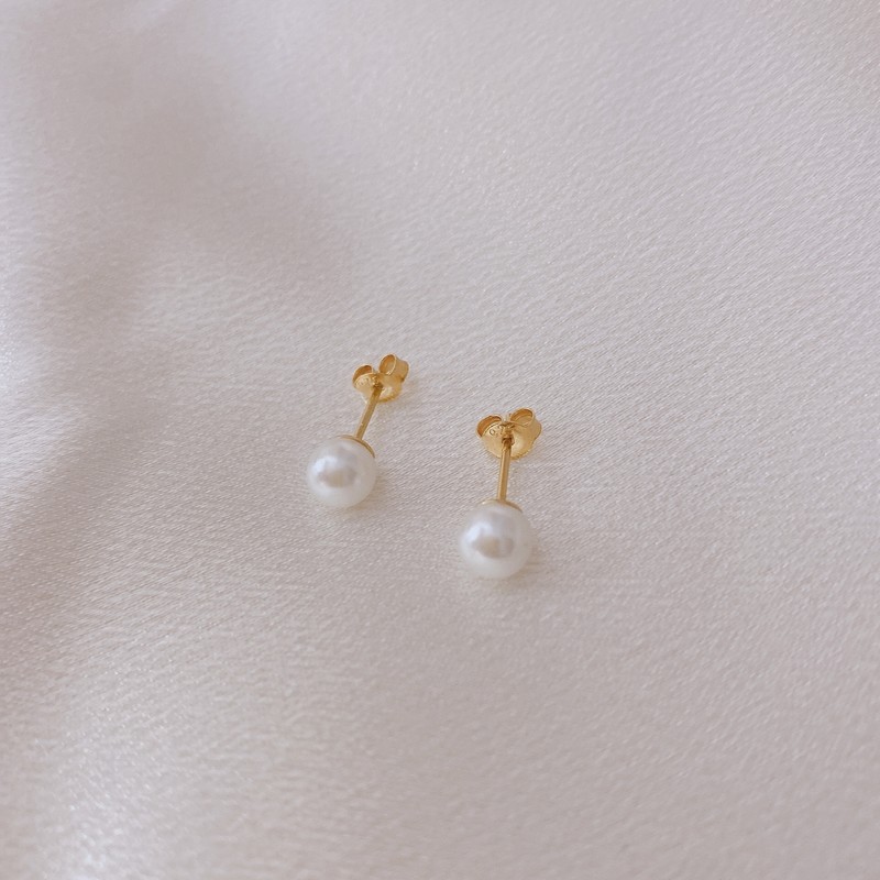 Gift packaging 14k pearl necklace and earrings silver set gold