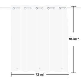 YISURE No Hook Frosted Shower Cutain Liner 84 Inches Long, Hookless PEVA Plastic Waterproof Heavy Duty Bathroom Curtain Hook Free Shower Liner, 72x84''