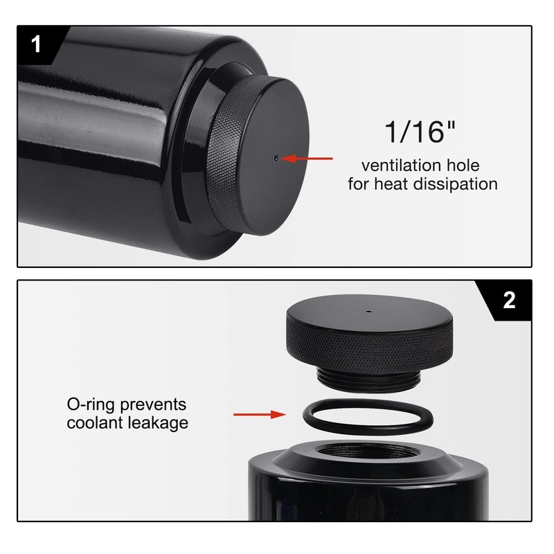 EVIL ENERGY Coolant Overflow Tank, Radiator Overflow Bottle 800ml Aluminum