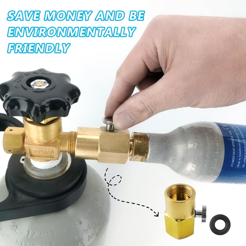 CO2 Adapter, Dual Sealed Design, Quick Connect Adapter, Easy to