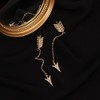 Relovet Gold Crystal Arrow Earrings Long Chain Dangle Dainty Wedding