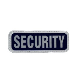 Small Dark Blue Reflective Security Badge with Front Hook and Loop Security Patch | Encapsulated |