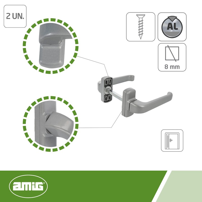 Amig - Set of 2 Door Handle with Rose |