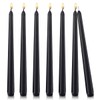 Set of 7 Black Taper Candles, 7-8 Hours Burn Time,
