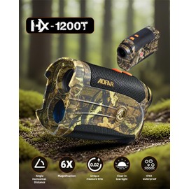 AOFAR HX-1200T Range Finder for Hunting Archery, 1200 Yards with Angle and Horizontal Distance, Shooting Wild Waterproof Coma Rangefinder, 6X 25mm, Range and Bow Mode, Free Battery Gift Package
