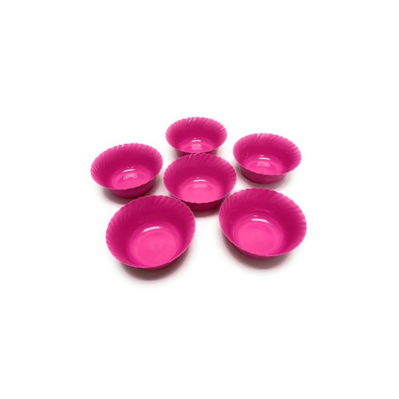 Mintra Home Curly Collection (5in Small Bowl - 6pk, Fuchsia)