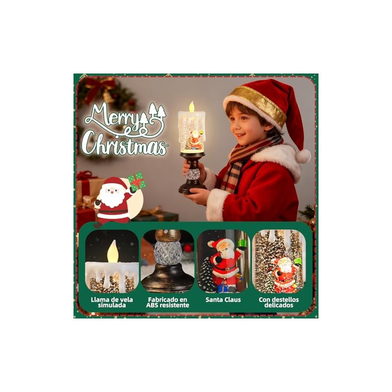 26cm Luces Decorativas navideñas Estilo Vela, Luces navideñas sin Llama,