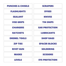 Toolbox Organizational Magnetic Labels Supplemental Set by DCM Solutions (Blue Inverted, 0.75" H x 4.5" W)