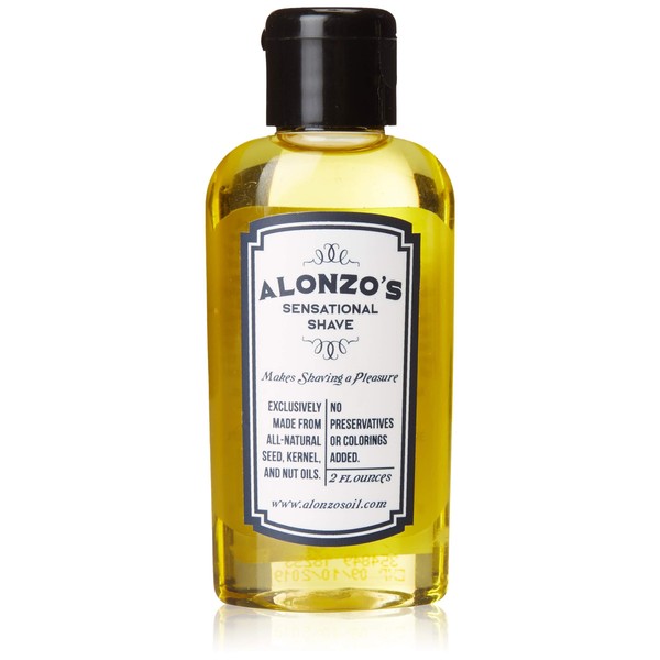 Alonzo's Sensational Shave - Shaving Oil for Men (1-Pack, 2 Oz Bottle) All-Natural Pre-Shave & After Shave Oil for Face and Body - Moisturizes & Calms Irritated Skin from Razor Burn