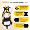 WHITEDEW Fall Protection Premium Safety Harness with Shock Absorbing Lanyard,