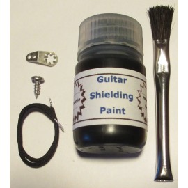 Military Grade Carbon Graphite Guitar Shielding Paint w/ Grounding Lug, Wire, Brush/ Conductive