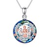 YAFEINI Mother and Daughter Necklace 925 Sterling Silver Mother Heart