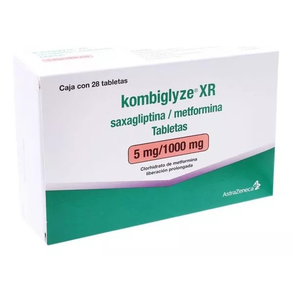 Astrazeneca Kombiglyze Xr 5 Mg / 1000 Mg 28 Tabletas