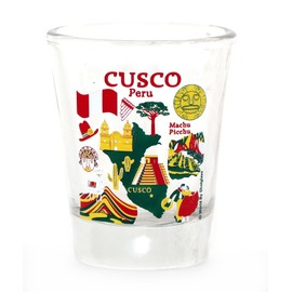 Cusco (Machu Picchu) Peru Landmarks and Icons Collage Shot Glass
