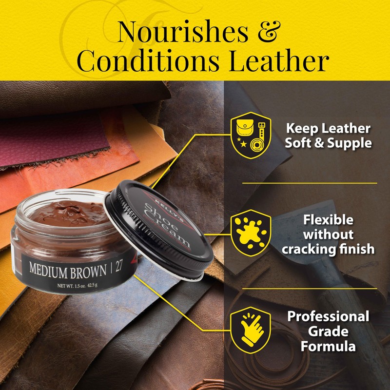 Kelly's Medium Brown Shoe Polish 1.5 oz - Professional Leather