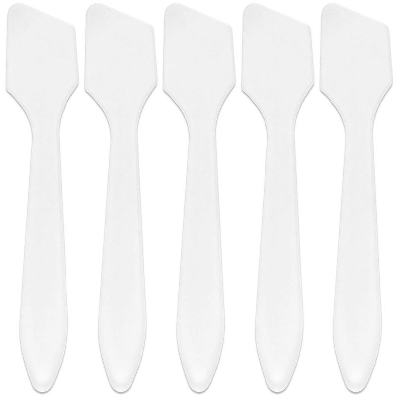 PANA USA 100 Pieces Disposable Makeup Frosted Tip Angled Spatula