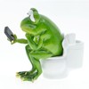 DOUBLETOP Creative Animals Frog Desktop Ornaments Bathroom Toilet Figure Fun