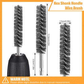 Geiserailie Bore Brush Bristles Wire Brush for Power Drill Cleaning Wire with Hex Shank Handle for Power Drill Cleaning(10 Pieces,Stainless Steel)