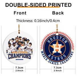 World Series Champions 2024 Baseball Christmas Ornaments for Christmas Tree Decoration Houston Baseball World Series Ceramic Ornaments