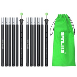 SAN LIKE Tent Poles for Camping Adjustable Tarp Pole Lightweight Aluminum Telescopic Pole with 7 Section Connection Canopy Pole for Awning Shelter Backpacking Collapsible from 32in to 94.5in (2 Set)