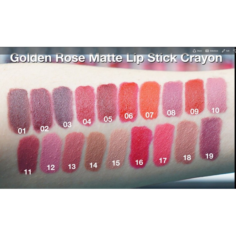 Golden Rose Matte Lipstick Crayon # 17 French Rose By Golden