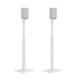 ynVISION.DESIGN Adjustable Floor Stand Mount Compatible with SONOS Era 100 and Era 100 SL | White Brackets | Adjustable from 27.6" - 50" | Pair (2-Pack)
