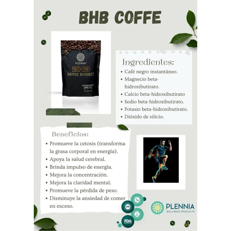 Café 100% Vegano, Bhb Plennia® Quema Grasa, Baja De Peso