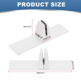 PATIKIL 0.7 x 0.5 x 1 inch Desk Divider Clamp, 2 Pack Aluminum Desk Divider Sneeze Guard Clamp Bracket for Office Home Desk Top White