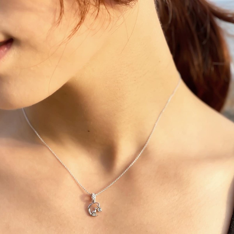 Accessory Shop Piena Cubic Zirconia Natural Stone 925 Silver Cat