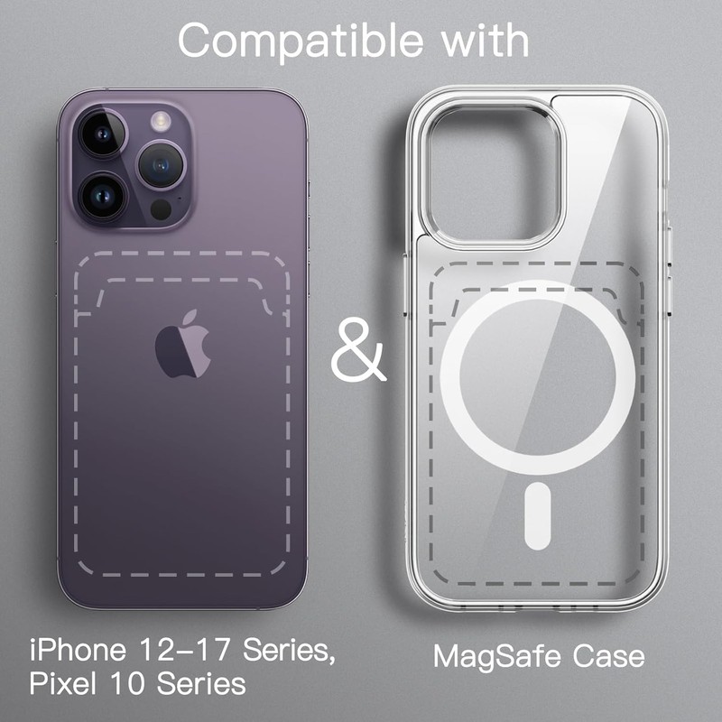 JETech Cartera Magnética, Compatible con MagSafe, Negro
