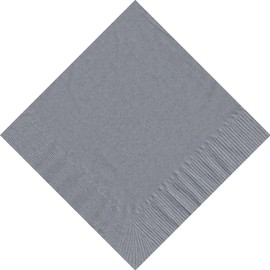 50 Plain Solid Colors Luncheon Dinner Napkins Paper - Silver