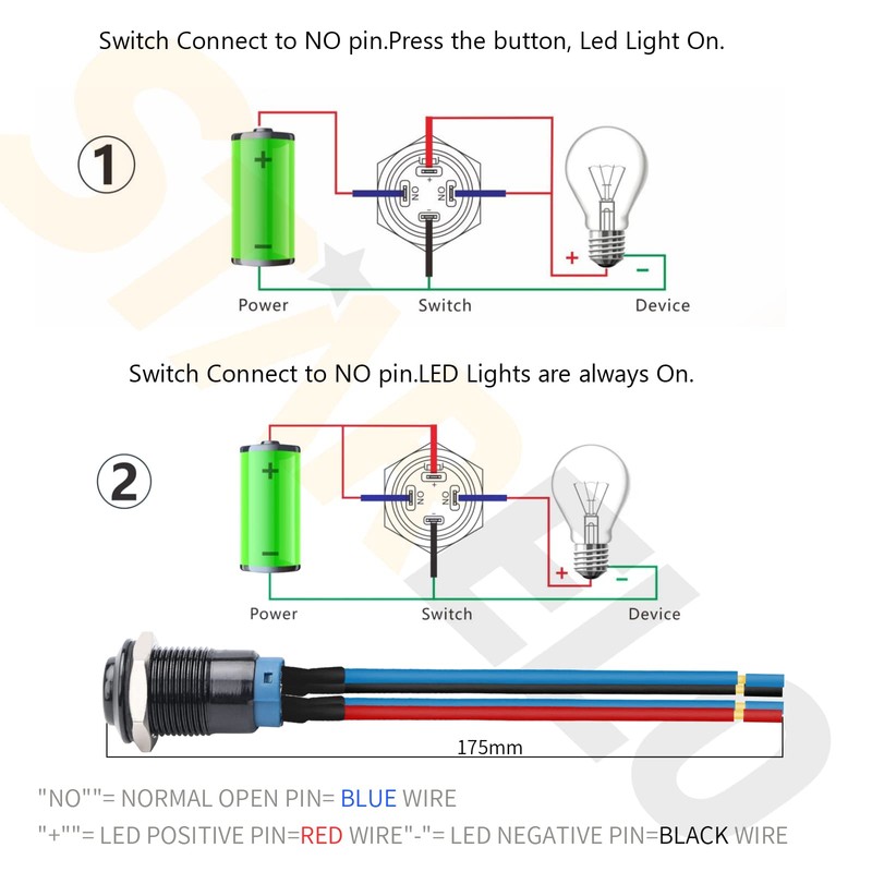 STARELO 5PCS 12mm Latching LED Push Button Switch Mini Round