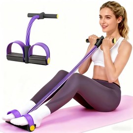 HBKUUY Cinta De Resistencia Multifunción,Cuerda Elástica De Yoga De 6 Tubos,Pedales De Caucho Natural,Cinta De Fitness Multifuncional para Entrenamien
